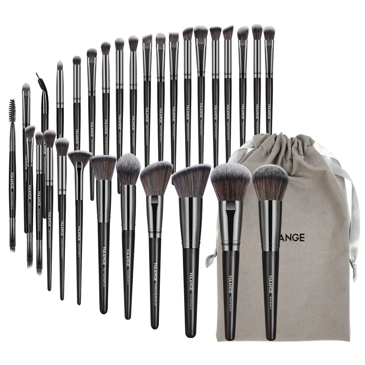 MAANGE 30pcs Professional Makeup Brush Set With Bag