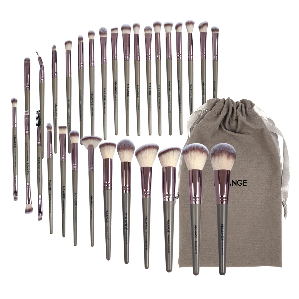 MAANGE 30pcs Professional Makeup Brush Set With Bag