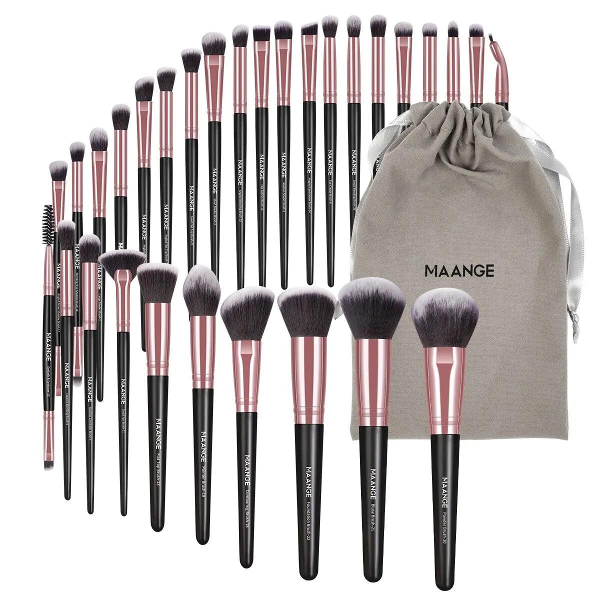 MAANGE 30pcs Professional Makeup Brush Set With Bag